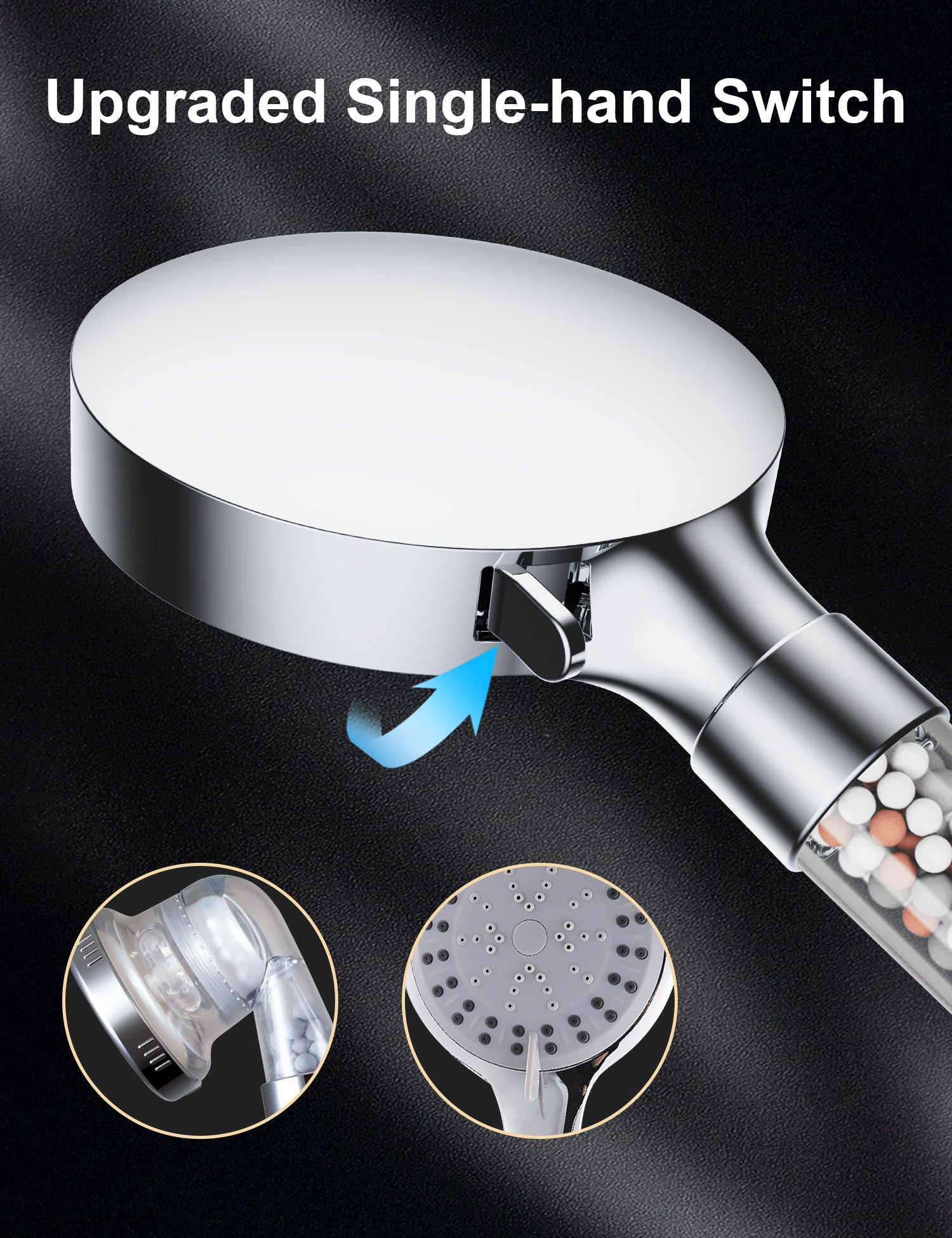 Magichome Shower Head and Hose 2M, Newest 6 Modes High Pressure Filter Shower Head, Universal Ionic Shower Head for Hard Water Low Water Pressure with Extra Replaceable Accessories