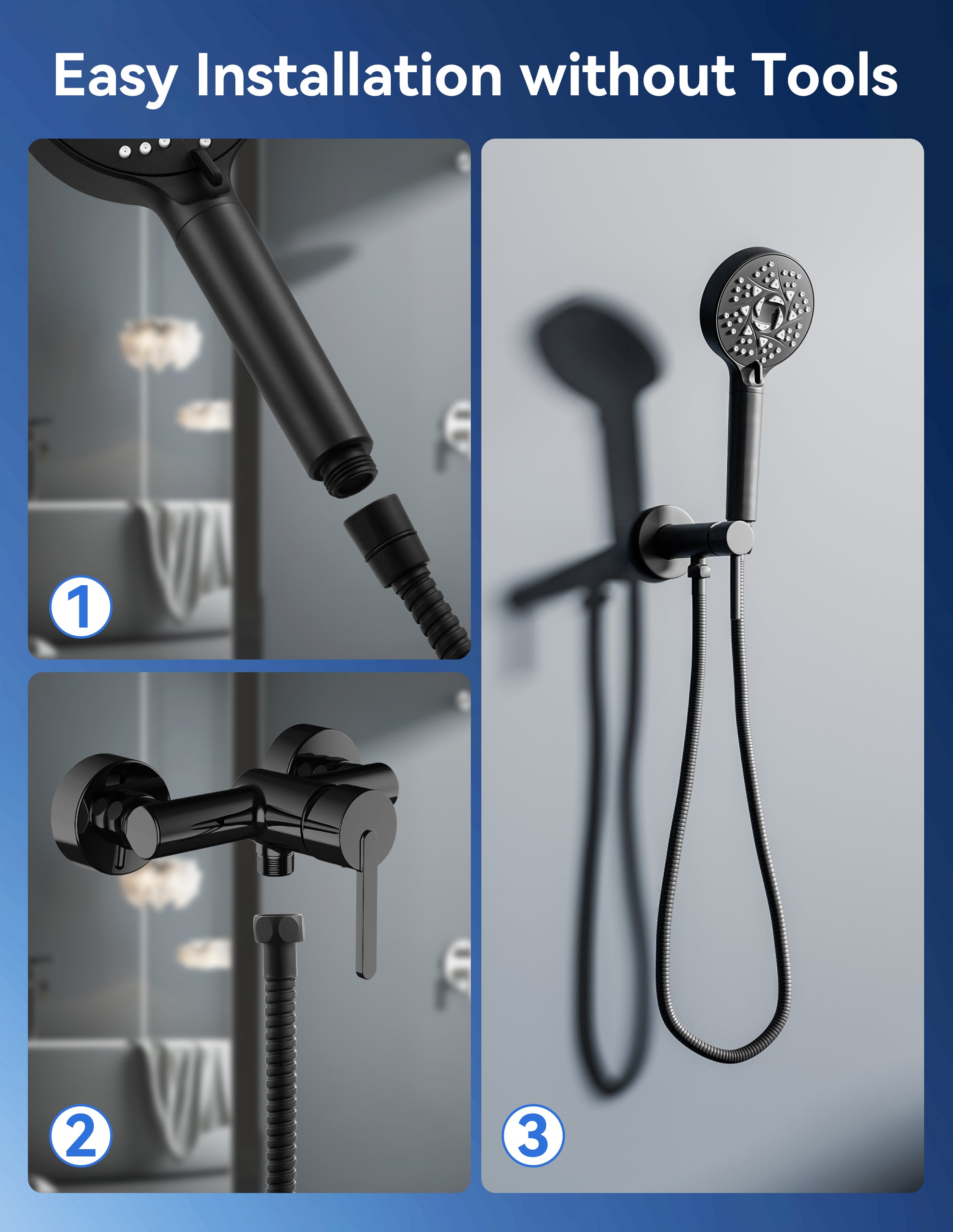 Magichome 18 Stage Filter Shower Head, High Pressure Shower Head and Hose 2m, 6 Spray Modes Universal Hard Water Softener Shower Head with Extra Replaceable Accessories