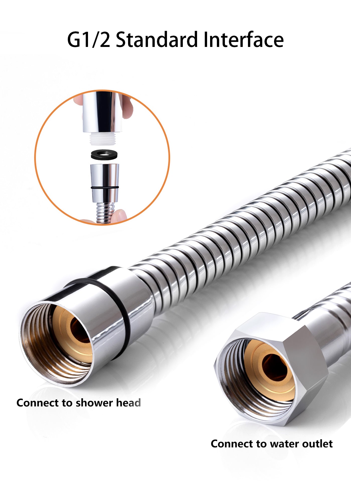 Magichome Shower Head and Hose, High Pressure Shower Head with 1.5M Hose, Universal Handheld Shower Head with 6 Spray Modes for Low Water Pressure